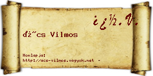 Ács Vilmos névjegykártya